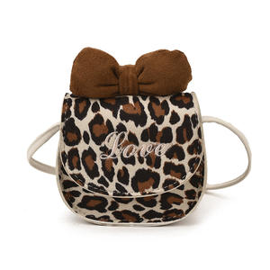 Çocuk Kız Sonbahar Kış Fiyonklu Omuz Çantası Şık Leopar Desenli Mini Bebek Çantası - Product Image 4
