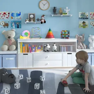 Organizador <span class=keywords><strong>de</strong></span> almacenamiento <span class=keywords><strong>de</strong></span> <span class=keywords><strong>juguetes</strong></span> con 2 cajones, contenedores organizadores <span class=keywords><strong>de</strong></span> <span class=keywords><strong>juguetes</strong></span> <span class=keywords><strong>de</strong></span> <span class=keywords><strong>madera</strong></span>, estantería <span class=keywords><strong>para</strong></span> niños <span class=keywords><strong>para</strong></span> leer, almacenar, jugar, gabinete <span class=keywords><strong>de</strong></span> <span class=keywords><strong>juguetes</strong></span> - Product Image 4