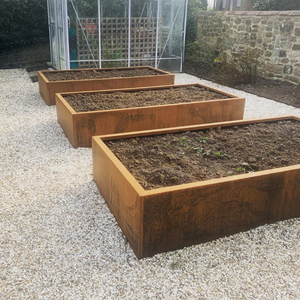 Jardinière en acier Corten, grandes jardinières d'extérieur, pots de fleurs modernes en métal pour jardin, écologiques, pour la maison, le commerce, la vente en gros, la terrasse - Product Image 3