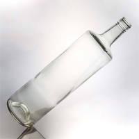 Botellas de Licor de Vidrio Transparente con Hombro Plano Extra, Personalizadas para Pedidos al por Mayor, para Envasado de Bebidas Espirituosas