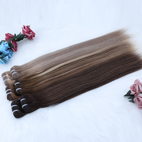 Extensions de cheveux humains russes vierges à 100 % Genius, double épaisseur, coupées et teintes, styles Yaki Straight et Fumi