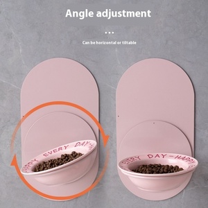 Shuo ni Gốm Thân Thiện Với Môi Rắn Cổ Điển Pet Dog Bát Tròn Hình Dạng Cổ Bảo Vệ Treo Tường Hút Từ Tính Ipx5 - Product Image 3