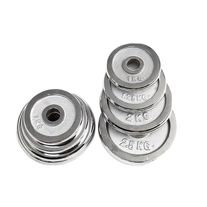 Disco de placa de peso con <span class=keywords><strong>mancuernas</strong></span> Placa recubierta de cromo de 28 mm Placa de peso con <span class=keywords><strong>mancuernas</strong></span> de hierro fundido plateado - Product Image 1