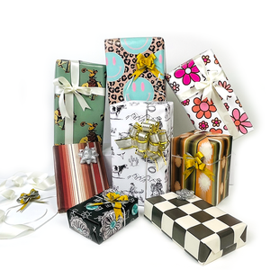 Carta da Regalo Premium Rivestita Crazy Bison P-H26-C Personalizzata/All'Ingrosso per Natale e Festività - 27,5x39,4 Pollici (5 Fogli) Per Rotolo - Product Image 1