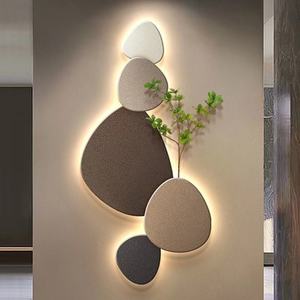 Nouveau Type de pierre en cours d'exécution hall d'entrée décoration peinture applique plante verte murale couloir couloir suspendu peinture - Product Image 2