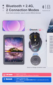 Teclado Inalámbrico Silencioso <span class=keywords><strong>IMICE</strong></span> GW-X7, Recargable, Modo Dual, 7 Teclas Luminosas, 2.4G, Ergonómico, Fotoeléctrico, para Diestros - Product Image 4