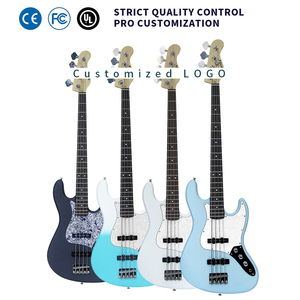 Factory customization electric bass guitar set musical instrument painted finish beginner Poplar wood body bass - Product Image 1