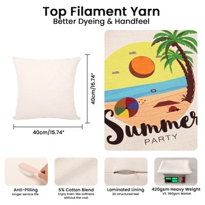Fodere <span class=keywords><strong>per</strong></span> cuscini in lino 40x40 cm <span class=keywords><strong>per</strong></span> sublimazione, <span class=keywords><strong>per</strong></span> divano e decorazioni domestiche - Product Image 2