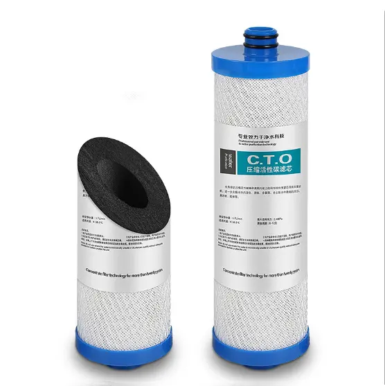 10 20 Inch Udf Cto Filter Cartridge Osmose Filter 20 Inch Cto Koolfilter Cartridge Geactiveerd Koolstof Blok Voor Ro-Systeem