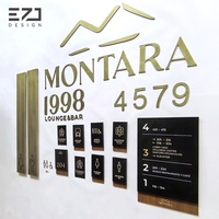 Signalétique personnalisée pour hôtel de charme, design grain de bois, plaque de numéro de chambre en acrylique, plaques de porte de chambre, signalétique directionnelle intérieure