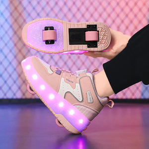 Chaussures à roulettes lumineuses pour enfants, avec roues, pour garçons et filles, vêtements de sport d'extérieur, taille 28-38 - Product Image 4