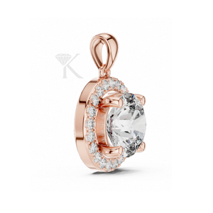 Pendentif halo en diamant naturel suspendu en argent, certifié IGI, bijou élégant et moderne, collier flottant de luxe - Product Image 6