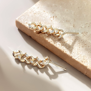 Pendientes de Moda Clásicos con Circonitas, Chapados en Oro de 14K, para Mujer, Venta al Por Mayor - Product Image 3