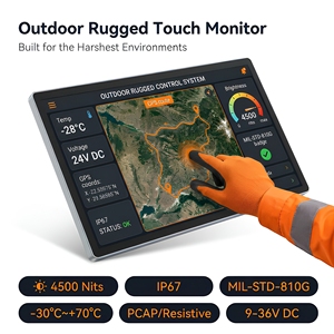 Nuevo Monitor Táctico Resistente al Agua con Pantalla Táctil, Interfaces USB/DVI, 1920x1080, Monitores Pequeños, Certificación ROHS para Negocios, IPS - Product Image 1