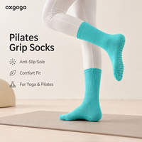 Chaussettes de Pilates et de yoga personnalisées à bout ouvert, antidérapantes, en coton doux, avec revers élastique, pour studio, barre, danse, fitness, avec logo OEM ODM