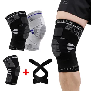 中国工厂护膝支架支架带凝胶垫氨纶尼龙硅胶膝盖支架，用于运动用弹簧和带子