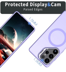 Coque de téléphone avec support d'appareil photo en alliage d'aluminium PC + TPU avec charge magnétique et sans fil étanche antichoc pour SAMSUNG S24 Ultra - Product Image 3