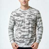 T-shirt à manches longues en tricot camouflage pour homme, de haute qualité, surdimensionné, décontracté, streetwear, vintage, vêtements de sport pour homme, sweat-shirt d'automne