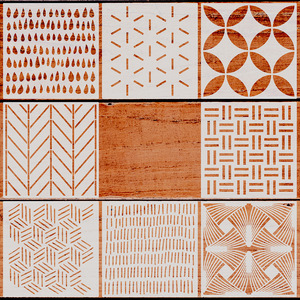 Décoration <span class=keywords><strong>de</strong></span> la maison en DIY, grand pack <span class=keywords><strong>de</strong></span> 8 pochoirs géométriques en plastique réutilisables <span class=keywords><strong>de</strong></span> 12 pouces pour l'artisanat, motifs géométriques exquis pour les murs - Product Image 3