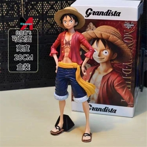Anime mono D. Figura DE ACCIÓN DE Luffy Tres expresiones faciales se pueden reemplazar de una pieza - Product Image 5