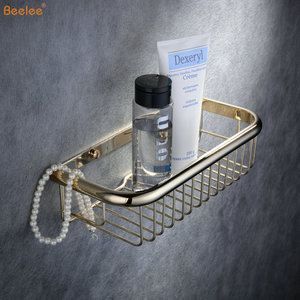 Beelee-soporte de pared de latón <span class=keywords><strong>para</strong></span> baño, <span class=keywords><strong>estante</strong></span> de almacenamiento <span class=keywords><strong>para</strong></span> champú, Gel de <span class=keywords><strong>ducha</strong></span>, color dorado - Product Image 5