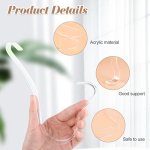 20 cặp rõ ràng <span class=keywords><strong>Acrylic</strong></span> Sandal hiển thị đứng Giày cây Shaper chèn trung tâm mua sắm hiển thị nhà lưu trữ bên trong hỗ trợ Sandal - Product Image 3