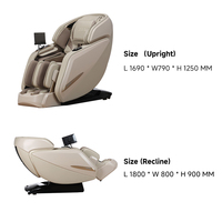 Fauteuil de massage complet pour la maison avec airbag, commande vocale, rouleau pour les mollets, ions négatifs et télécommande à écran tactile