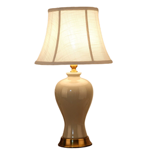 Hiện Đại Mộc mạc Vàng Gốm Đèn bàn Vàng hình vòm vải bìa cho trang trí nội thất truyền thống Bắc Âu phong cách tối giản AC E26 - Product Image 6