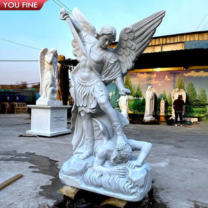 Estatua de mármol de tamaño real, escultura de Arcángel de Saint Michael, piedra - Product Image 1