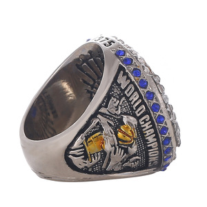Bague de championnat des <span class=keywords><strong>Golden</strong></span> State <span class=keywords><strong>Warriors</strong></span> 2015 en argent, cadeau commémoratif pour les fans de Curry, bague pour homme en alliage d'acier de haute qualité, sport - Product Image 4