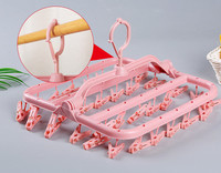 32 Clips Plastique Pliable Cintre Salon Applicable Chaussette Séchage Lingerie Crochet Injection Techniques