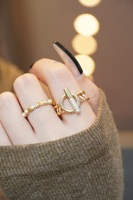 H & F Original 14 k bague en or massif 5 grammes diamant naturel fendu promesse Herren gouvernail damas 14 karat bagues pures bijoux