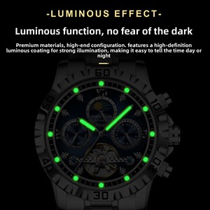Reloj Mecánico de Acero Inoxidable para Hombre, Marca [Brand], con Puntero Luminoso, Resistente al Agua, Multifunción, Artículo Popular en Transmisión en Vivo, Una Pieza - Product Image 3
