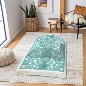 <span class=keywords><strong>Tapis</strong></span> <span class=keywords><strong>de</strong></span> <span class=keywords><strong>Prière</strong></span> Musulman en Velours Brodé <span class=keywords><strong>Orthopédique</strong></span> avec Coussin pour Genoux - Product Image 2