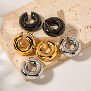 <b>Cuff</b> <b>Earrings</b> Geometric Zinc Alloy Gold Black <b>Silver</b> Party Fashion Ear Clips - Product Image 4