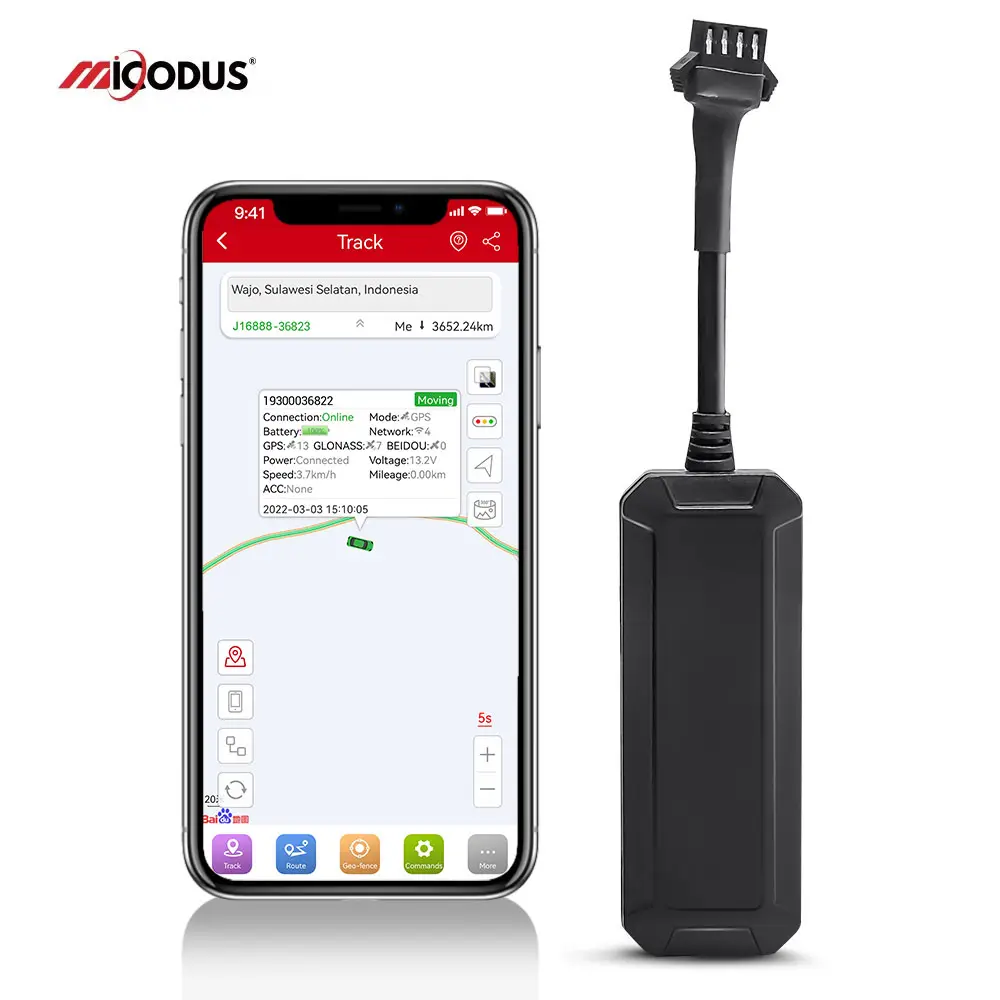Mini localizador de veículos para motocicletas, aplicativo remoto com corte de motor e sistema de rastreamento GPS para motocicletas, Micodus MV710, dispositivo com sistema de localização em tempo real para dispositivos Android