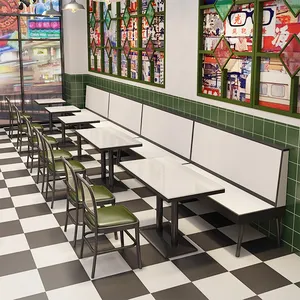 Hot Sale Moderne Restaurant möbel Sets Fast Food Stuhl Tisch Dining Diner Booth Restaurant Set