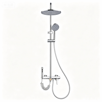 Système de douche mural chromé multifonction avec pommeau de pluie, douchette à main et pulvérisateur de bidet pour salle de bain domestique ou d'invités