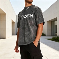 Kaos Pria 100% Katun 220gsm Rajutan O-Neck Lengan Pendek Ringer dengan Finishing Washed untuk Pesanan Grosir Kasual