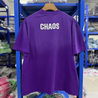 Kaos Pria SAINT Mx6 Gaya Punk, Bahan Katun, Warna Ungu, Lengan Pendek, Hip Hop Vintage Streetwear, Kaos CHAOS untuk Pria