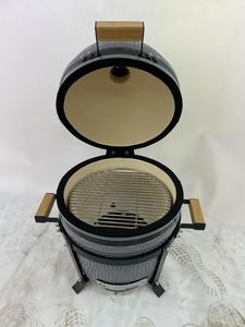 Rôtisserie moderne en porcelaine sans fumée de 13 pouces Kamado BBQ Grill intérieur/extérieur Charcoal Chariot pliant Camping Cuisine - Product Image 6