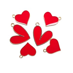 Pendentif en émail rouge en forme de cœur, 20x22mm, en alliage de Zinc, pour la fabrication de colliers, accessoire de bijoux à faire soi-même - Product Image 5