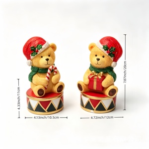 Veilleuse LED en résine style Casse-Noisette Ours en Peluche, Décoration de Table de Noël, Décoration de Chambre à Coucher, Noël pour Enfants - Product Image 2