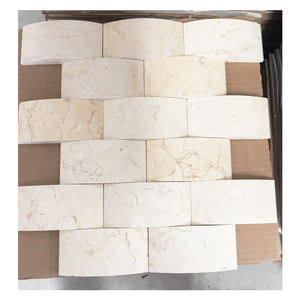 Piastrelle a Mosaico in Marmo Beige Intagliate, Ecologiche e Resistenti all'Acqua, Parquet Rustico per Rivestimento Pareti Interne e <span class=keywords><strong>Bagno</strong></span> - Product Image 1