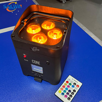Projecteurs LED sans fil Sailwin DJ à batterie 4x18W RGBAW+UV 6-en-1 DMX512 avec chargeur IEC et flight case