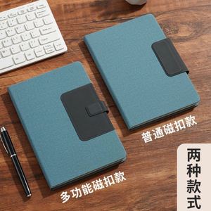 Carnet A5 en PU avec couverture rigide, porte-cartes, boucle magnétique, agenda de haute qualité, logo personnalisé pour entreprise, cadeaux d'affaires - Product Image 4