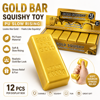 En gros, Barre d'or en mousse souple et moelleuse, simulation de brique d'or, anti-stress à presser, réaliste, à remontée lente, parfumé, unisexe