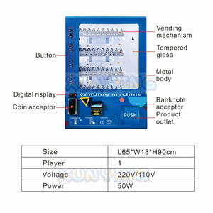 Distributore Automatico Combo Intelligente 24H per Sigarette, Regali, <span class=keywords><strong>Snack</strong></span>, Centri Commerciali, Funzione SDK, Pagamento con Monete e Codice QR - Product Image 6