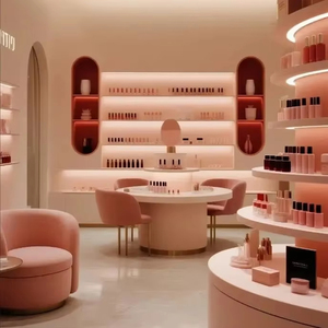 Présentoir en bois écologique sur mesure pour vernis à ongles, étagère échelle avec éclairage LED, robuste, pour salon de manucure et magasin d'articles de <span class=keywords><strong>nail</strong></span> <span class=keywords><strong>art</strong></span> - Product Image 1
