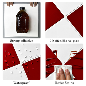 Vividtiles Carrelage carré <span class=keywords><strong>rouge</strong></span> <span class=keywords><strong>et</strong></span> <span class=keywords><strong>blanc</strong></span> Dosseret 3d Brique Peel and Stick Wallpaper <span class=keywords><strong>Papier</strong></span> <span class=keywords><strong>peint</strong></span> amovible pour chambre à coucher - Product Image 5